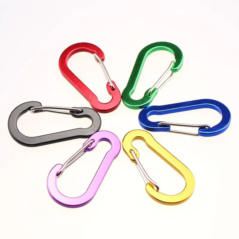 10pcs Carabiners Aluminum Alloy D Carabiner Spring Snap Clip Hooks Keychain Climbing Carabiner for Keys Camping Tools