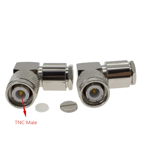 

TNC Male Right Angle Clamp For RG58 RG142/LMR300 5D-FB /RG8 LMR400 Coaxial RF Adapters Connector