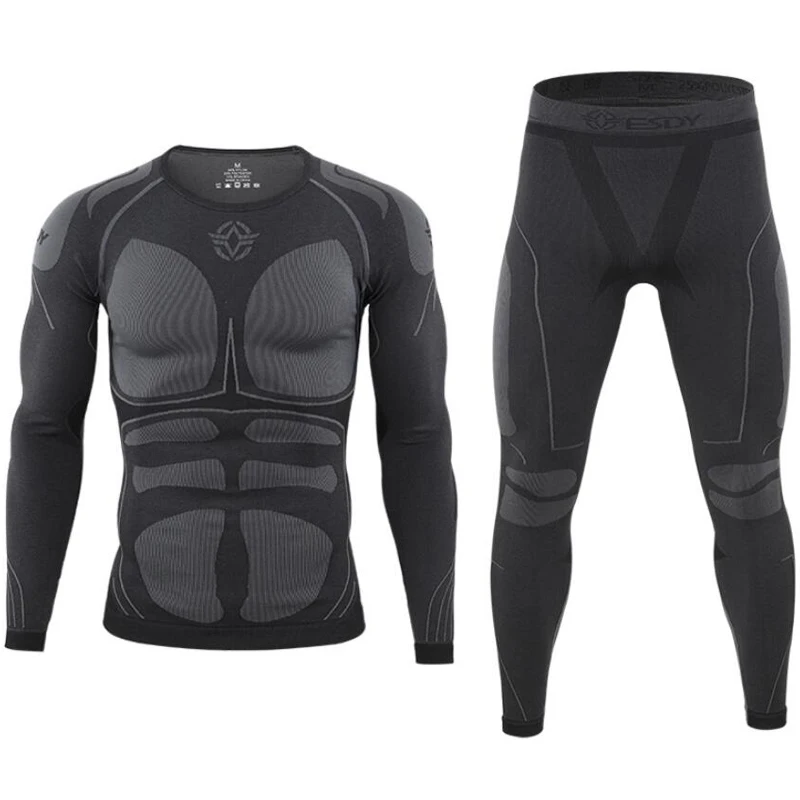 Men Camouflage Thermal Underwear Set Long Johns Men Running Jogging Sportswear Outdoor Training Cycling Thermal Underwear Suits