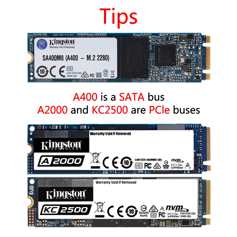 Kingston SSD NVMe PCIe M.2 2280 250G 500G 1TB Internal Solid State Drive 120G 240G 480G A400 SATA3 Hard Disk For PC Notebook