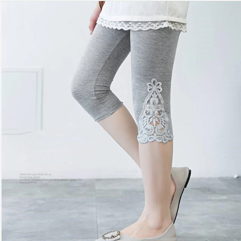 Legging XS-7XL wanita, legging Modal katun Legins ukuran besar warna Solid 7XL 6XL 5XL 4XL 3XL XXL XL L M Musim Panas