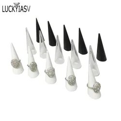 Wholesale 1/5/10/20 Pcs/lot Mini Acrylic Jewelry Finger Ring Plastic Triangle Conical Jewelry Storage Display Stand For Ring