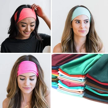 Women Cotton Head Band Fashion Hair Bands for Woman Solid Turban Twist Knitted Hairband…