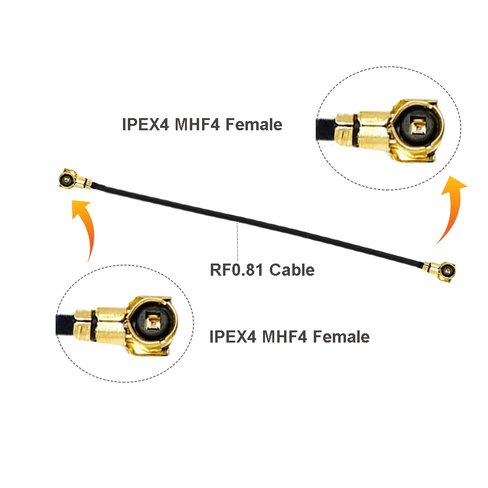 5PCS RF0.81 Cable IPEX4 MHF4 Female to IPEX4 MHF4 Female Connector RF Coaxial Pigtail WIFI Antenna Extension Cord Jumper Adapter