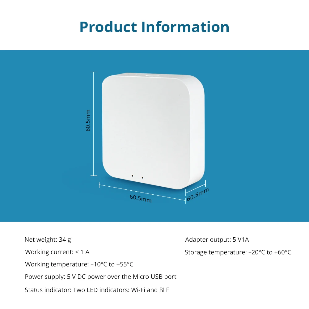 Zemismart Tuya BLE Hub Smart Home Bridge Wireless Remote Controller BLE Mesh Gateway