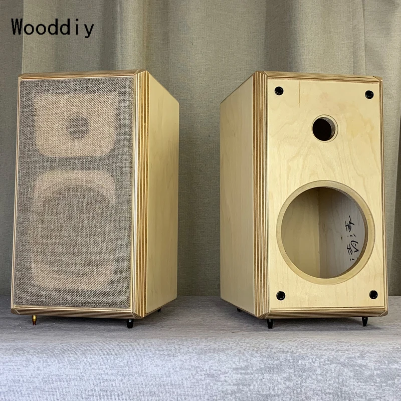 Wooddiy 5/6.5 inch One Pair Speaker Empty Cabinet Minima Vintage Classic Two-way Bookshelf HIFI DIY Bass Reflex Acoustic Box