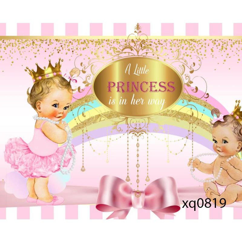 Fondo de fotografía de Princesa Real para niños, telón de fondo de corona dorada para recién nacidos, fiesta de cumpleaños, 20 opciones
