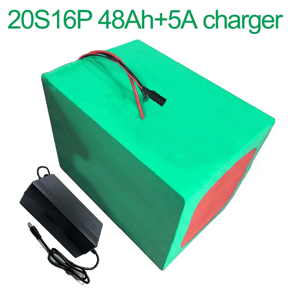 With 5A charger 72V 42Ah 20S16P 18650 Li-ion Battery electric two Three wheeled motorcycle bicycle  ebike 340*210*160mm