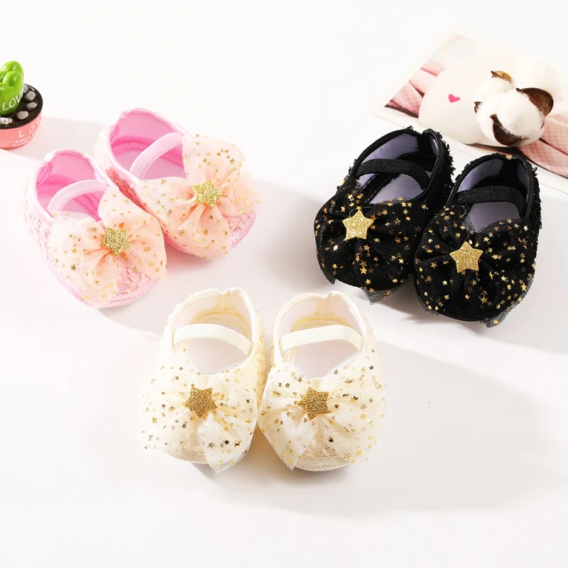 Newborn Baby Girls Shoes Cotton Cute Toddlers Soft Sole Butterfly-knot Princess Shoes Spring Autumn First Walkers Birthday Gift