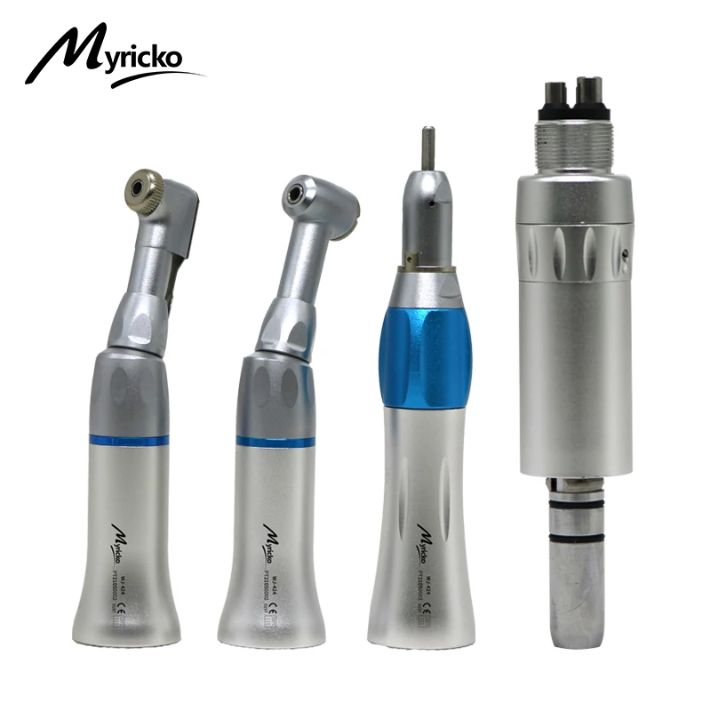 Dental Low Speed Handpiece External Water Turbine set  with Straight Key Type/Push Button Contra Angle  Air Motor 2/4 Holes