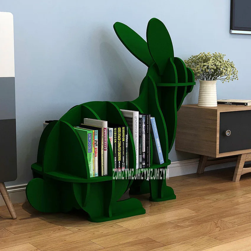 L Creative Animal-shaped Rabbit Bookcase Kindergarten Kids Furniture Children\'s Bookshelf Rack Home Decoration Floor Ornaments