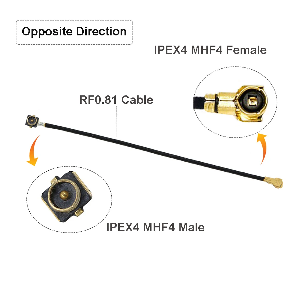 5PCS RF0.81 Cable IPEX4 MHF4 Female to IPEX4 MHF4 Female Connector RF Coaxial Pigtail WIFI Antenna Extension Cord Jumper Adapter