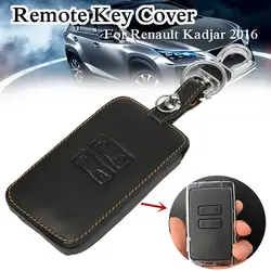 Genuine Leather Car Cover For Renault Kadjar 2016 Remote Control Fobs Case Car Remote Cover Case Protector