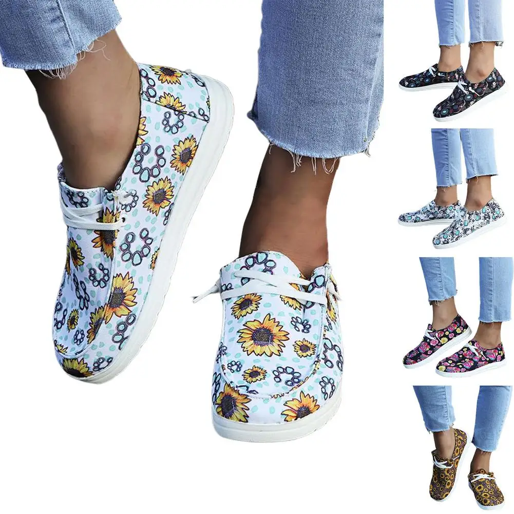 Women's casual flat shoes spring and autumn flat loafers women's shoes slippery round denim flat bottom outdoor casual trousers