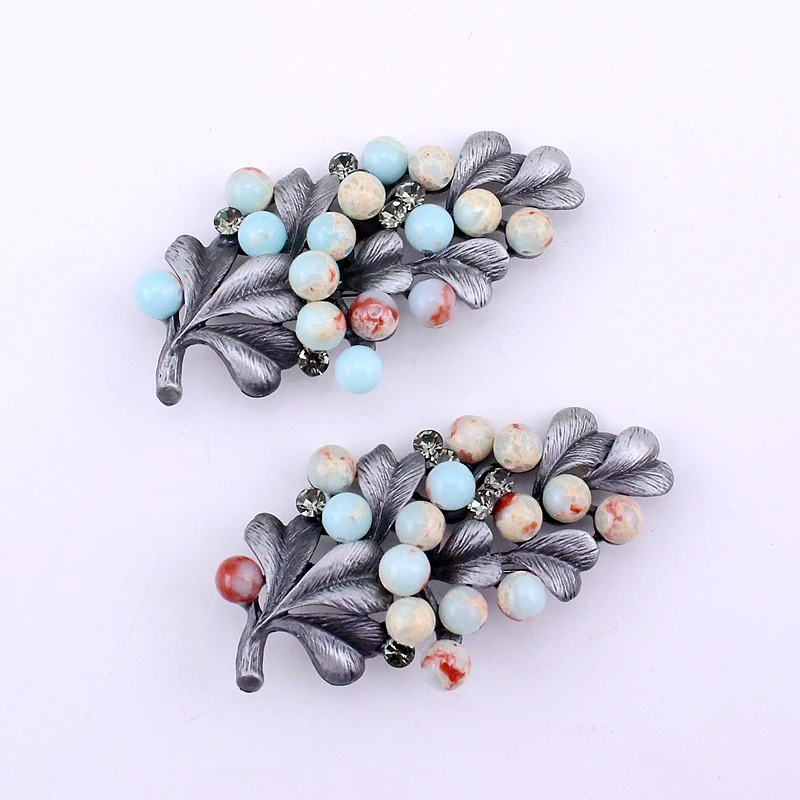 TANGTANG Women Men Brooch Vintage Tin Alloy Brooch Pin Nature Stones Beads Retro Antique Black Tone Tree Brooch - Mother\'s Gift