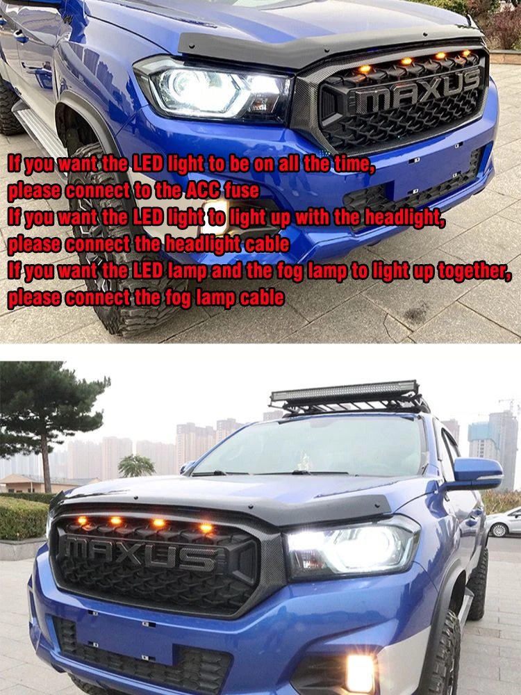 For Maxus T60 Front Grille LED Light LDV T60 T70 Grill LED Light Auto Accessoires High Quality