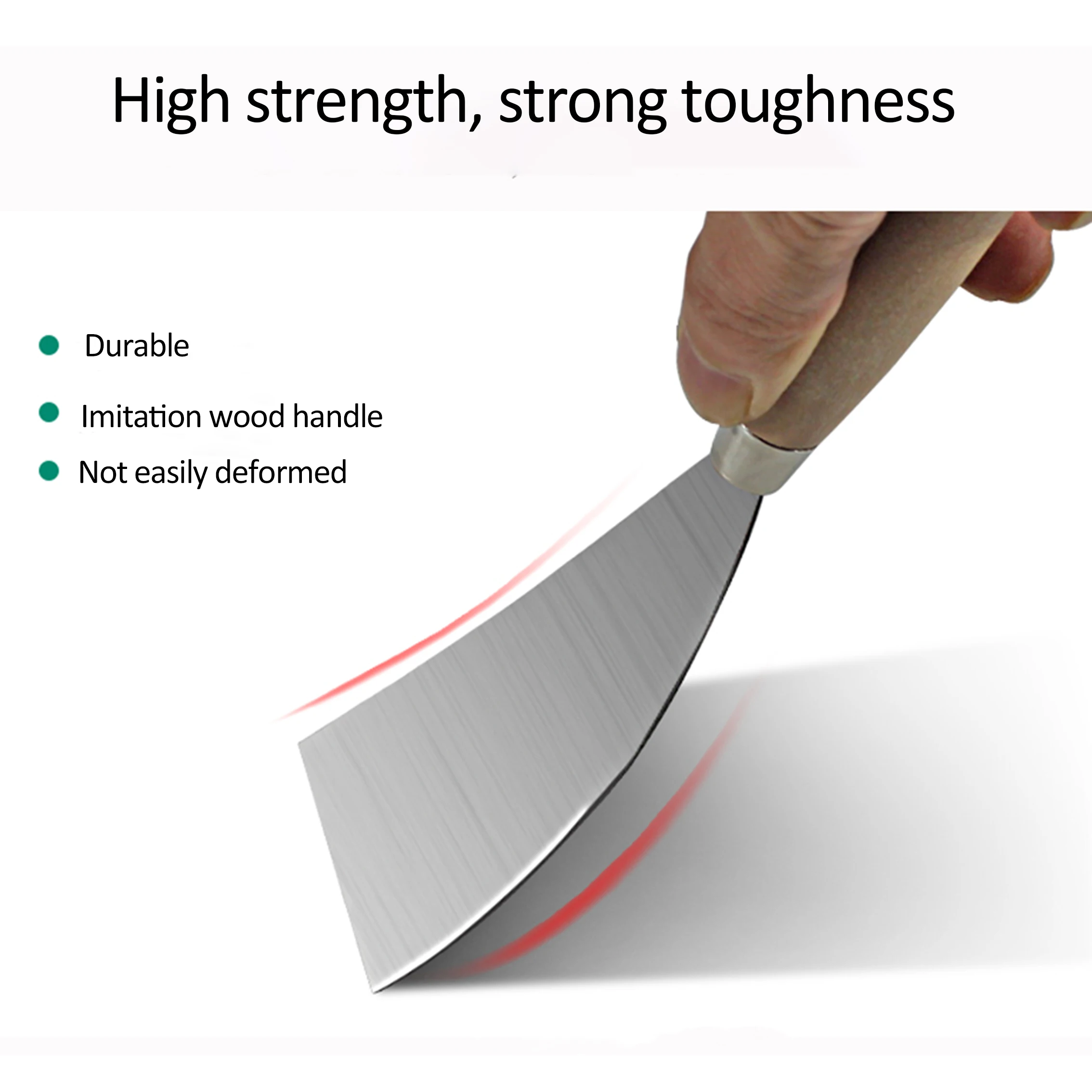 4cm/6cm/8cm/10cm Stainless Steel Putty Knife Paint Tool Plaster Shovel Filling Spatula Tang Scraper Wood Handle Wall Decoration