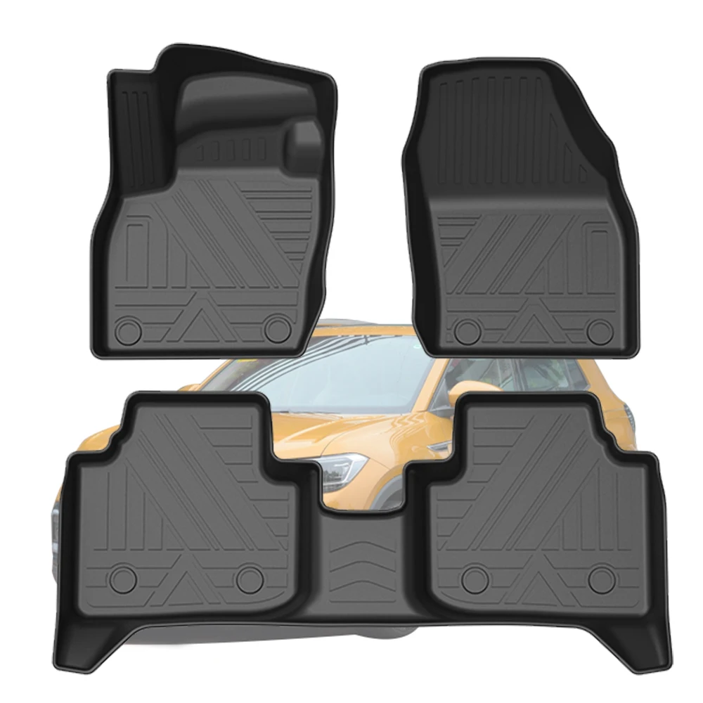 Fully Surrounded Foot Pad For Volkswagen T-Cross 2019-2023 Car Waterproof Non-Slip Rubber Floor Mat TPE Car Accessories