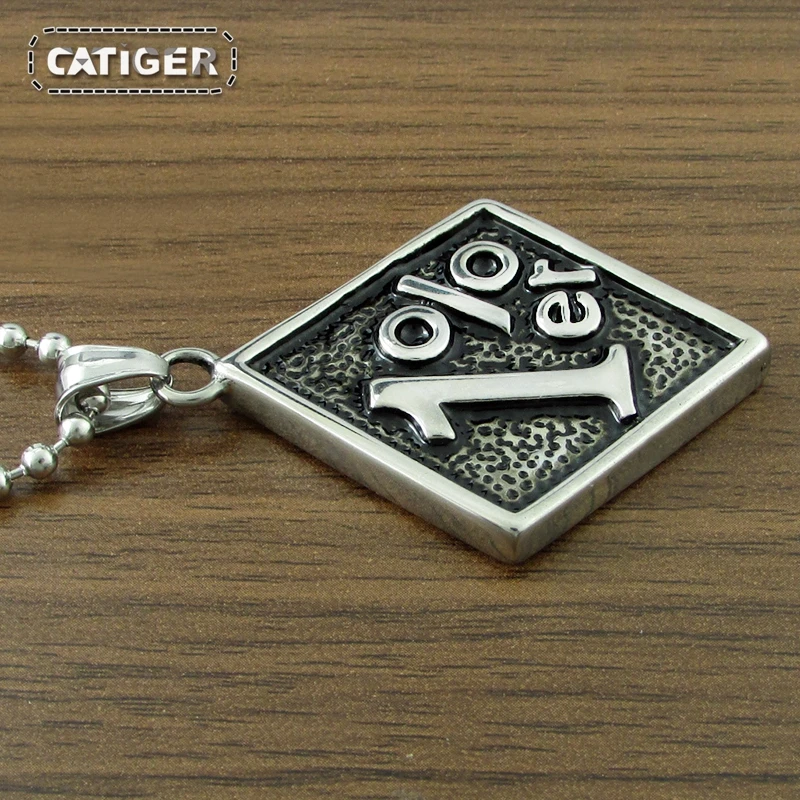 Free Shipping  Vintage 316L Stainless Steel Silver Color Black Number 1% er Biker Motorcycle Sport Pendant Necklace