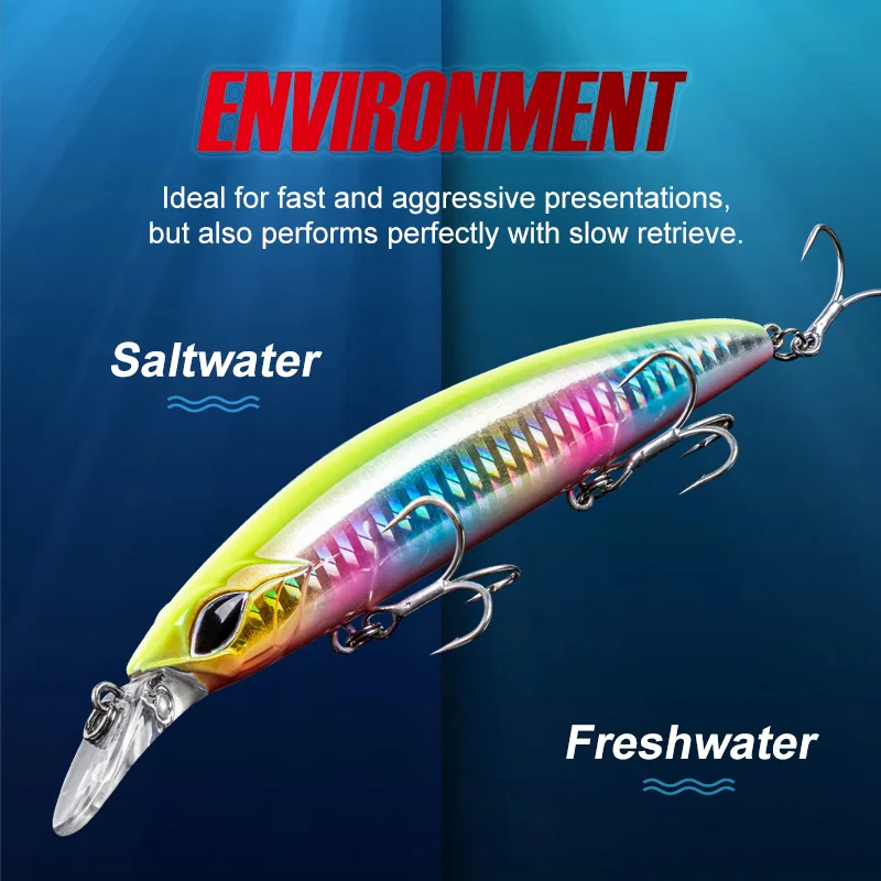 NOEBY Minnow Fishing Lure 110mm 19g Long Casting Floating Jerkbait Wobblers Artificial Hard Bait Bass Pike Shore Fishing Lures