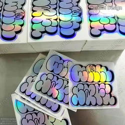 Holographic hologram eggshell stickers Die Cut Shape custom for graffiti street art use