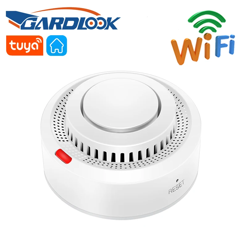 Gardlook wifi detector de fumaça sensor de alarme detector de fumaça de incêndio wi fi proteção contra incêndios tuya casa segurança inteligente