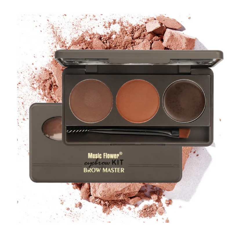 Lang anhaltende Augenbraue Pulver Palette Kosmetische Augenbraue Pulver Enhancer Pro Wasserdicht Make-Up Lidschatten Wachs Mit Pinsel Spiegel box