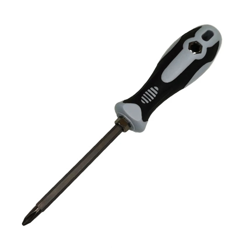 Slotted And Cross Screwdriver Dual Purpose Screwdriver With Magnetic Gun Black Double Headed Screw