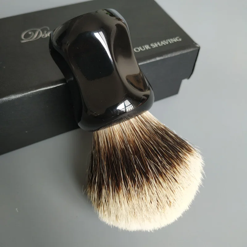 Escova De Barbear De Cabelo Com Punho De Resina Preta, Dental, 2 Band Badger, Bom Cabelo Backbone, 26mm