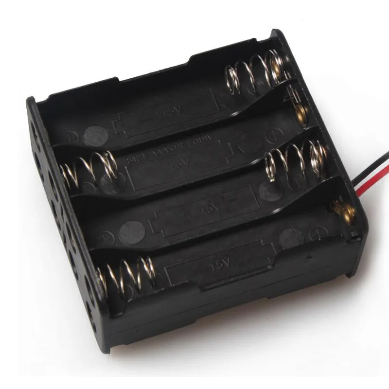 1PCS 12V 8 x AAA Battery Holder Case Double Side Back By Back Plastic Battery Holder With Wire Leads