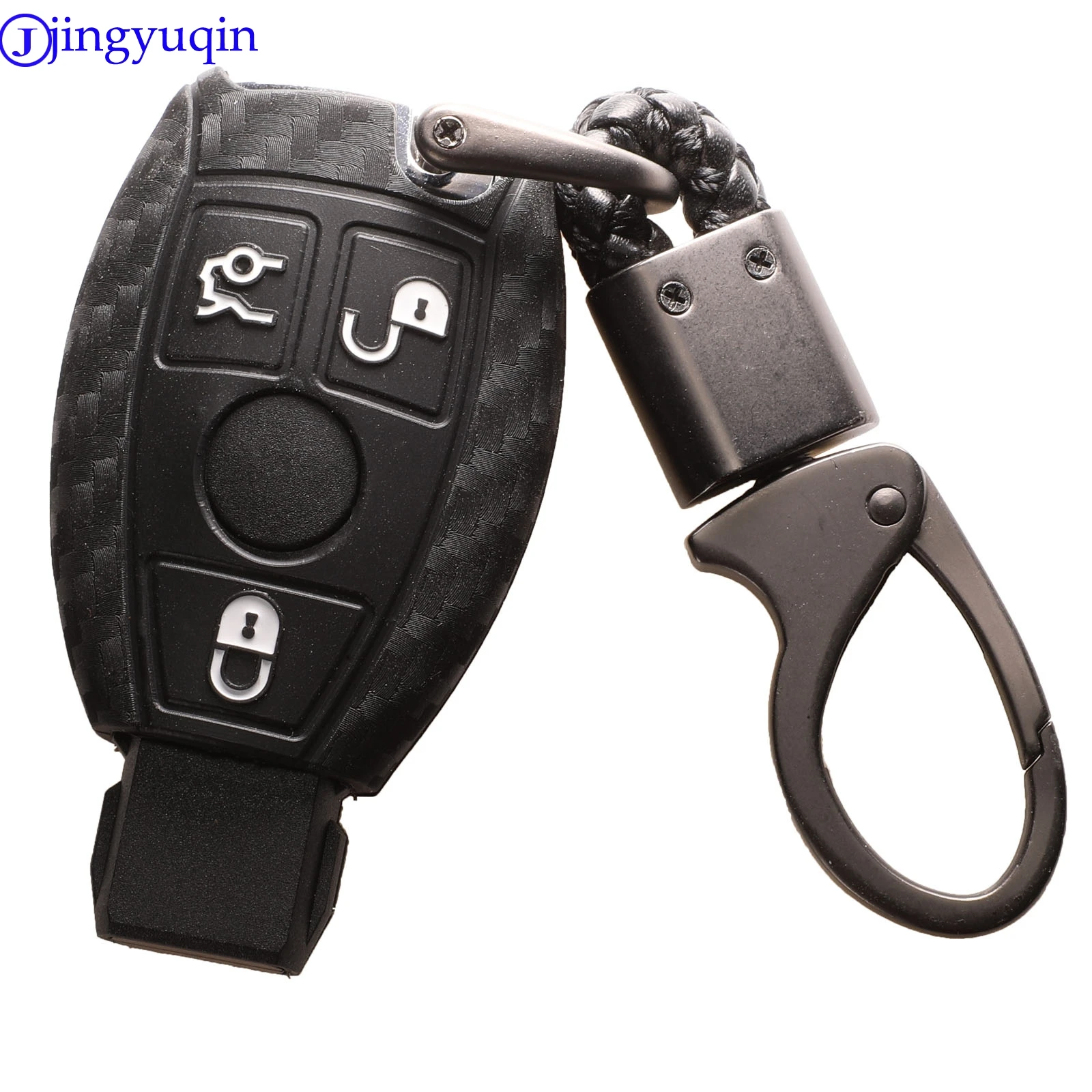 jingyuqin 3 Buttons Silicone Car Key Case For Mercedes Benz CLS CLA GL R SLK AMG A B C S Class Procted