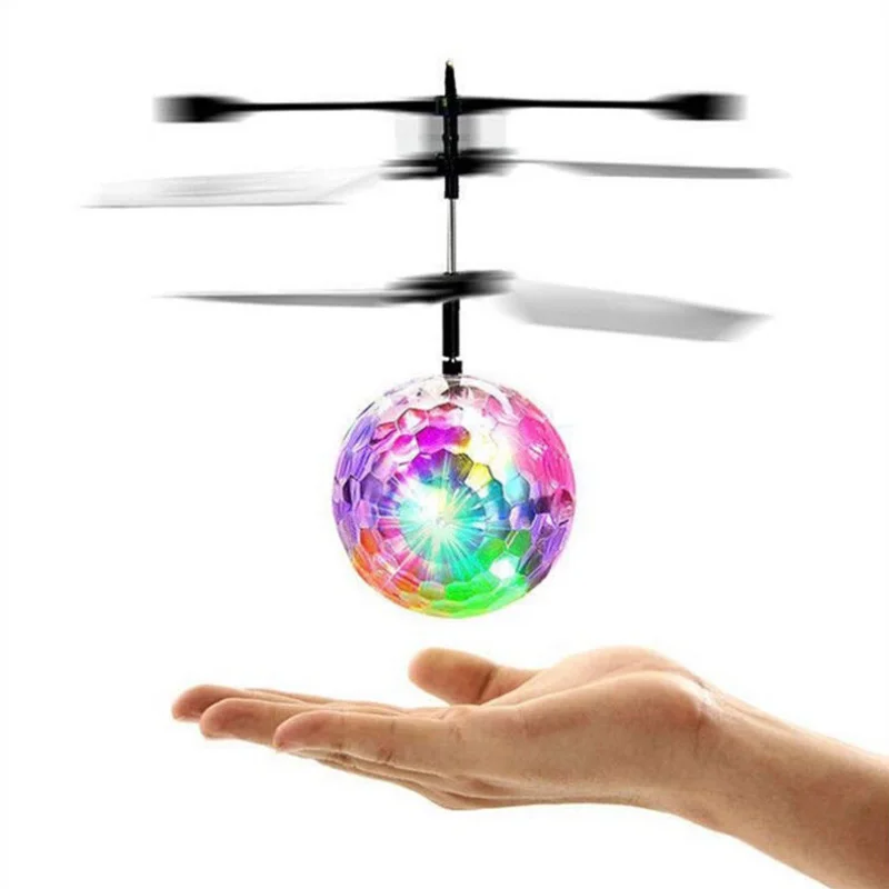 Mini helicóptero RC con sensor IR para niños, avión volador, Bola brillante, iluminación LED, Quadcopter, nuevo trípode, bola luminosa, Fly Helic