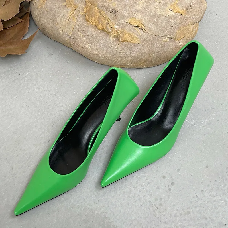 2023 Luxury Brand Women 8cm High Heels Pumps Scarpins Office Ladies Designer Stiletto Green Rose Red Heels Prom Wedding Shoes