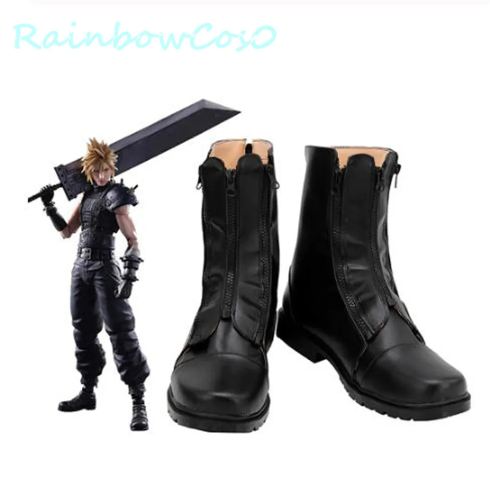 Final Fantasy – chaussures de Cosplay nuage à rayures, bottes arc-en-ciel cos0, jeu de noël, Anime Halloween