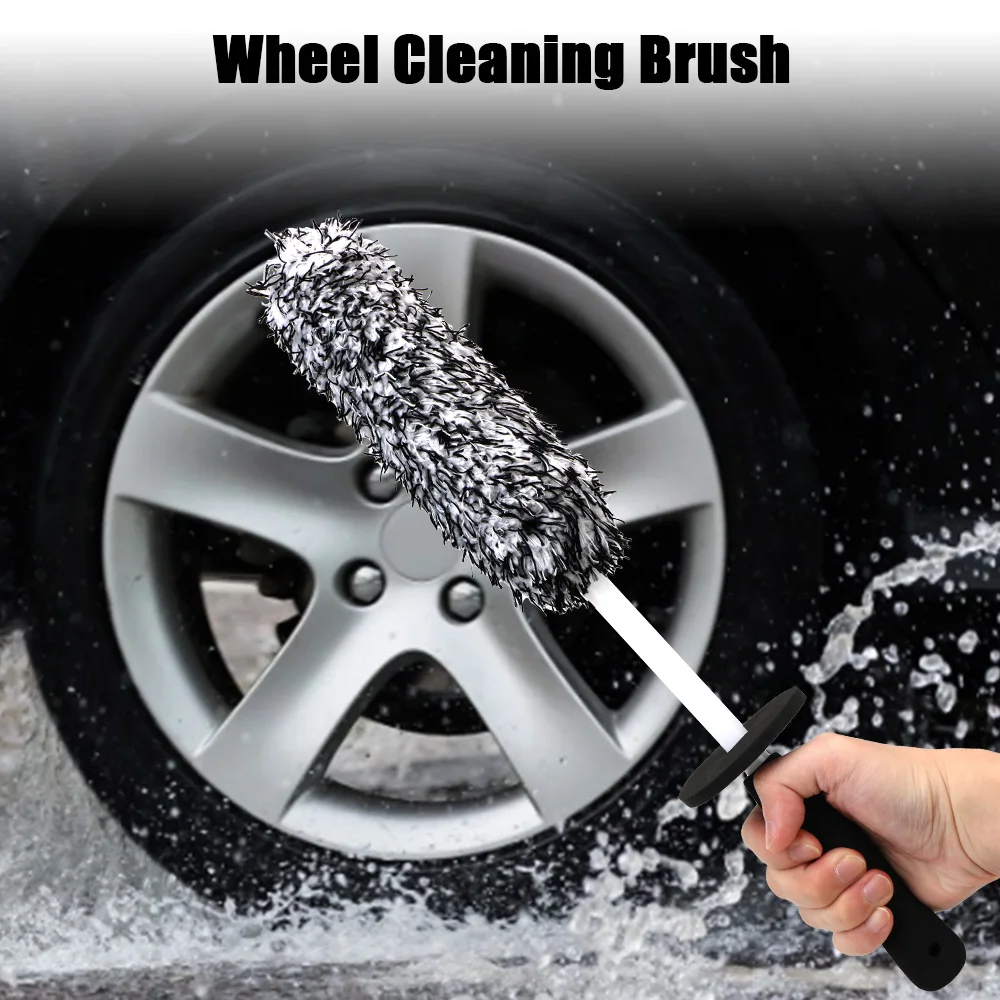 Wheel Tire Brush Dust Remover Non-Slip Handle Car Washing Universal Car Cleaning Brush