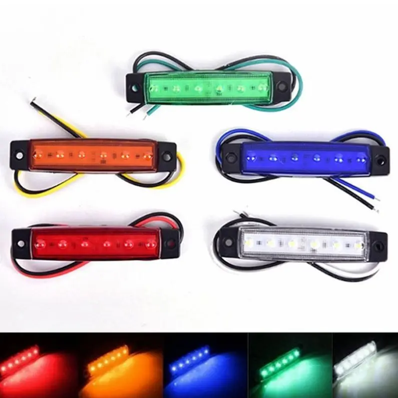 

Car External Lights LED 12V/24V 6 SMD LED Auto Car Bus Truck Lorry Side Marker Indicator Light Low Trailer Rear Warning Lamp