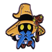 Final Fantasy Black Mage Vivi Pin 8 Bit Pixel Red Mage Brooch Cute Magical Accessory for Gamer