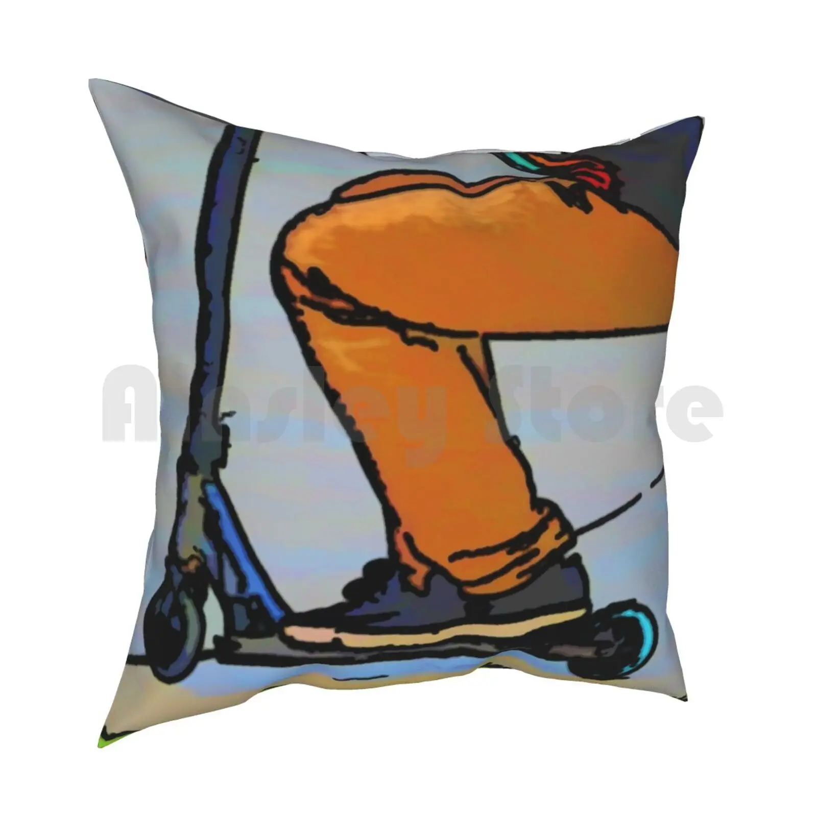 Scooter Cruiser-Stunt Scooter Trick Pillow Case Printed Home Soft DIY Pillow cover Stunt Scooter Scooter Outdoor Sports