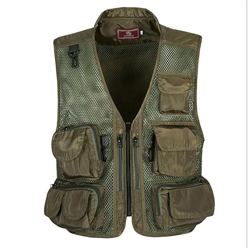 

Outdoor Multi-pocket Mesh Breathable Summer Vest Photographer Fishing Hiking Waistcoat Multi-functional Men Jacket