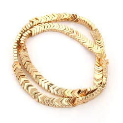 14 Gold Plating V Shape Rose Gold Silver Color Hematite Beads Loose Natural Stone Beads for Jewelry Making DIY Bracelet 6x5mm