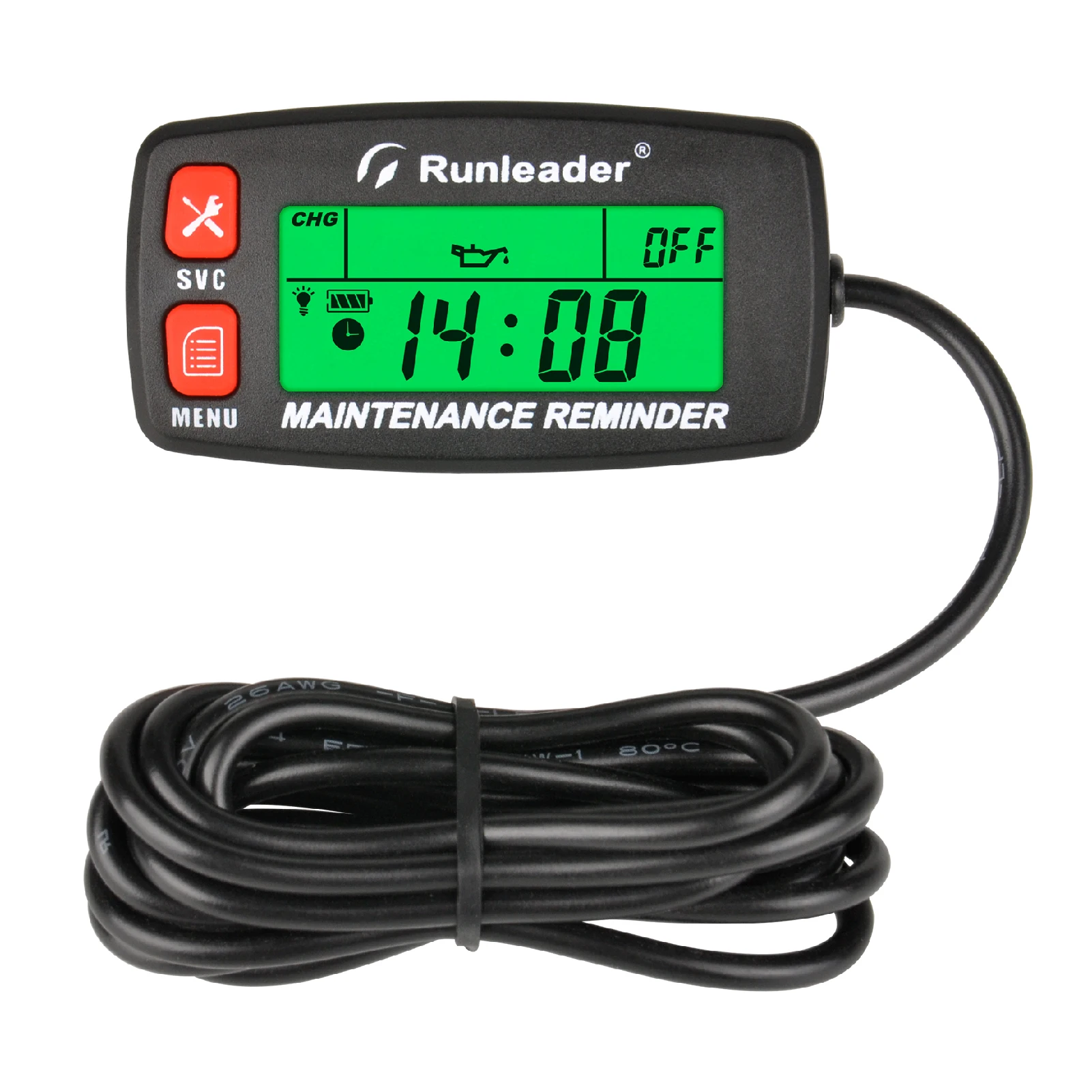Tacho-Stundenzähler, hintergrundbeleuchtet, rücksetzbar, induktiver Drehzahlmesser, HM032G, Stundenzähler, Alarm, Drehzahlmesser, Motor für Motorrad, ATV, Rasenmäher – Detail 1