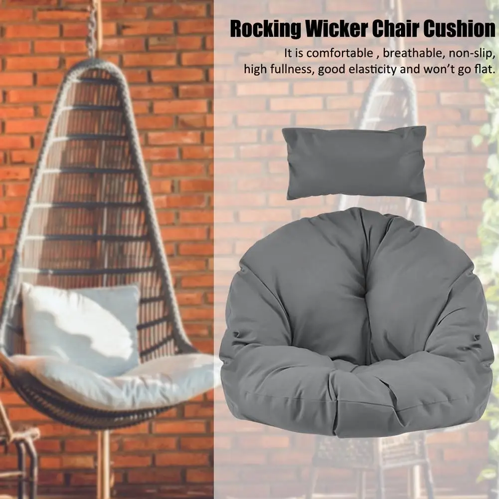 Garden Hanging Hammock Chair Cushion Cradle Swing Cushion Patio Rocking Wicker Basket Chair Seat Backrest Support Cushion Pillow