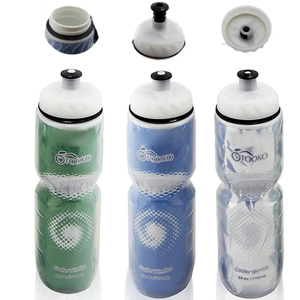 750ML Durable Clear BPA Free Dual Layer Thermal Keeping Bicycle Water Bottles Drinking Canteen Sport Cup Sports Bottle