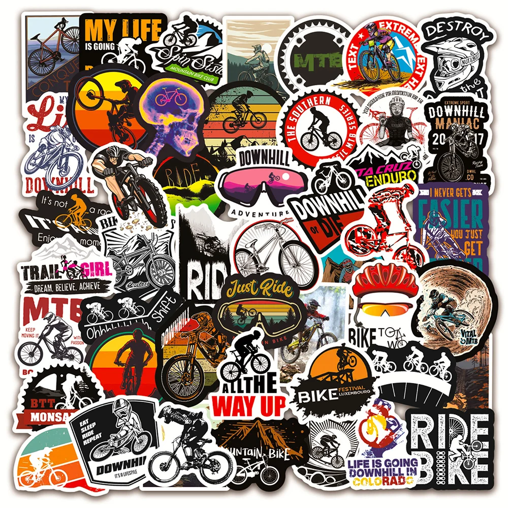 10/30/50PCS Mountain Bike Outdoor MTB Graffiti Stickers Car Motorcycle Travel Luggage Guitar Fridge Laptop Waterproof Sticker