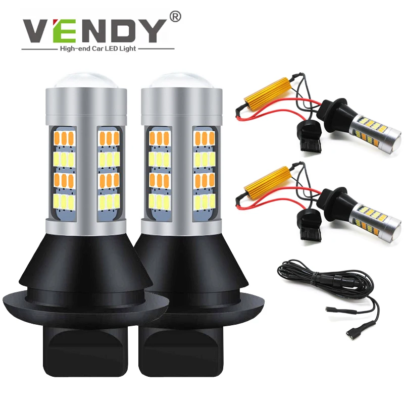 1set WY21W T20 PY21W BAU15S Canbus LED Turn Signal Bulb + Daytime Running Light DRL For toyota corolla chr auris yaris rav4 wish