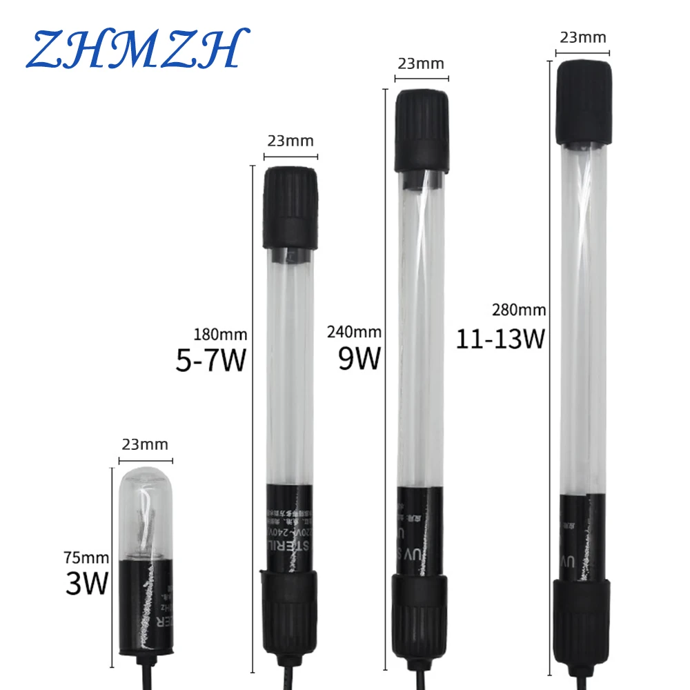 220V Aquarium Ulraviolet Lights UVC Sterilizer Ish Reservoir Disinfection For Fish Tank Sterilizing 3W 5W 7W 9W 11W 13W