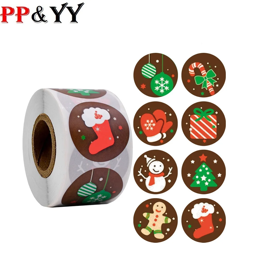 100-500pcs 2.5cm Christmas Stickers Printable Labels Christmas Gift Decoration Wedding Wrapping Sticker Stationery Sticker