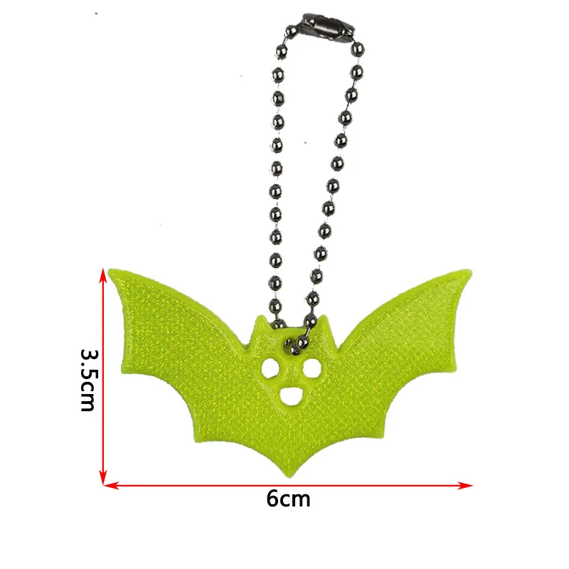 Halloween bat style Small Sequin Glitter Keychains Reflective Safety Pendant Night Riding Walking Bike Gift