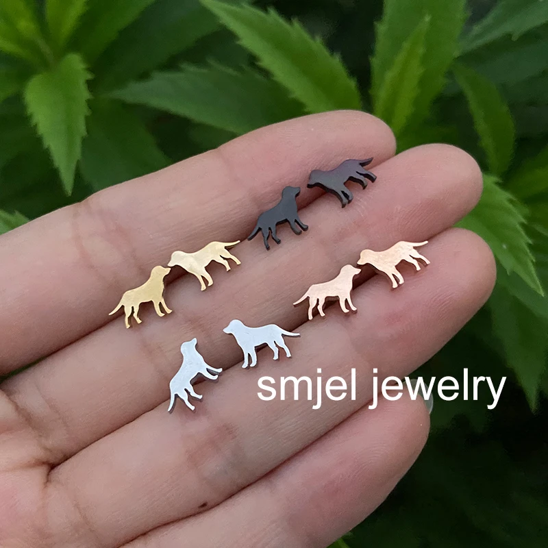 Minimalist Jewelry Cat Dog Paw Earrings for Women Trendy Cute Little Pig Chihuahua Black Small Animal Stud Earring Birthday Gift