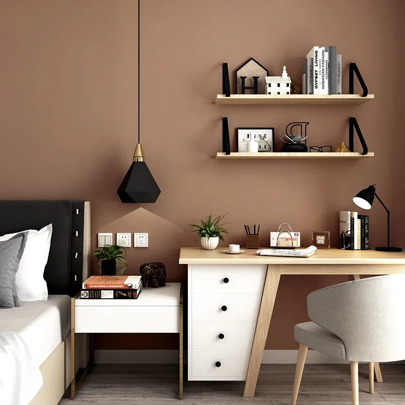 Brown Wallpaper Dark Brown Brown Solid Plain Living Room Bedroom Modern Simple TV Background Wall Wallpaper